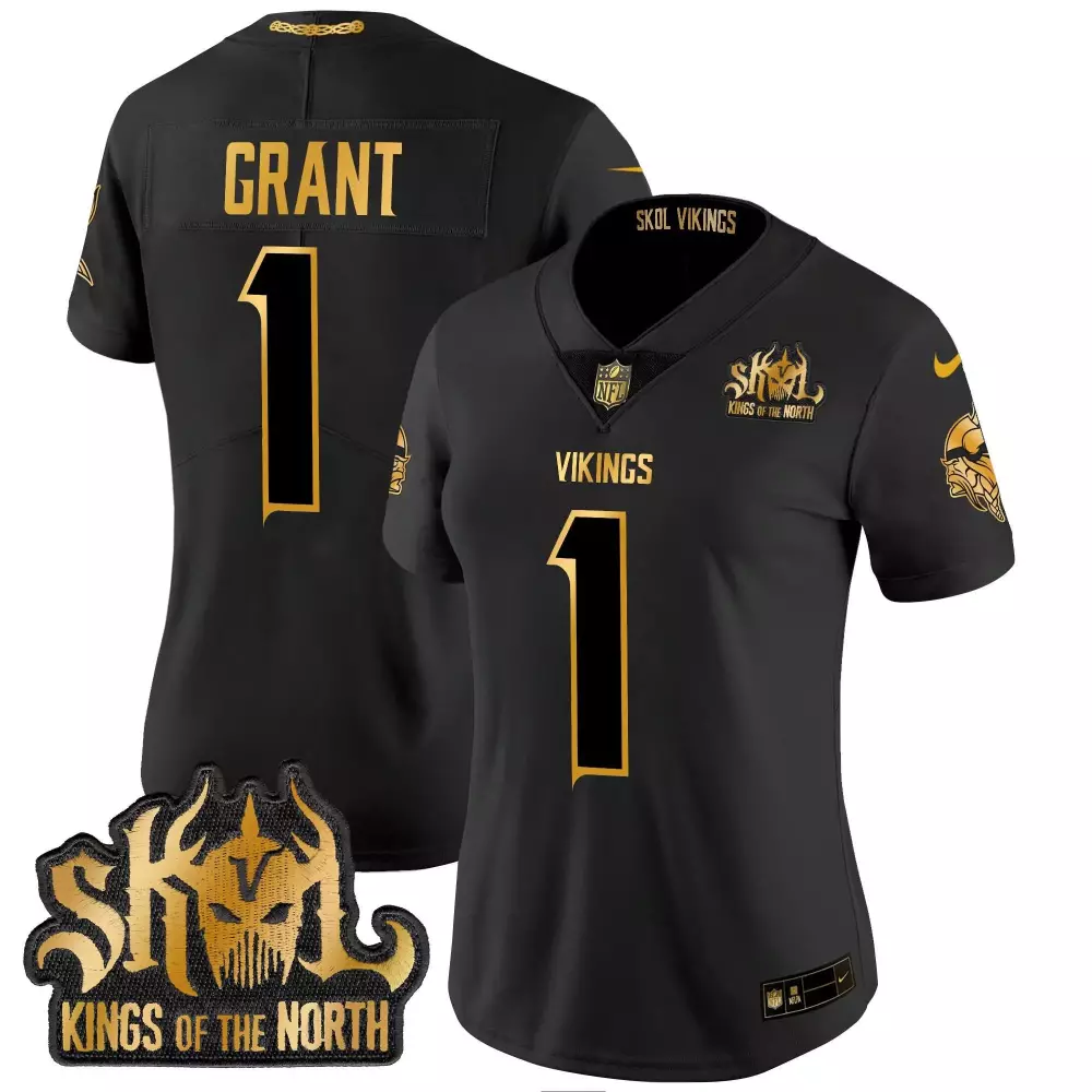 bud grant black alternate mens vikings 2024 winter warrior skol patch vapor limited jersey all stitched