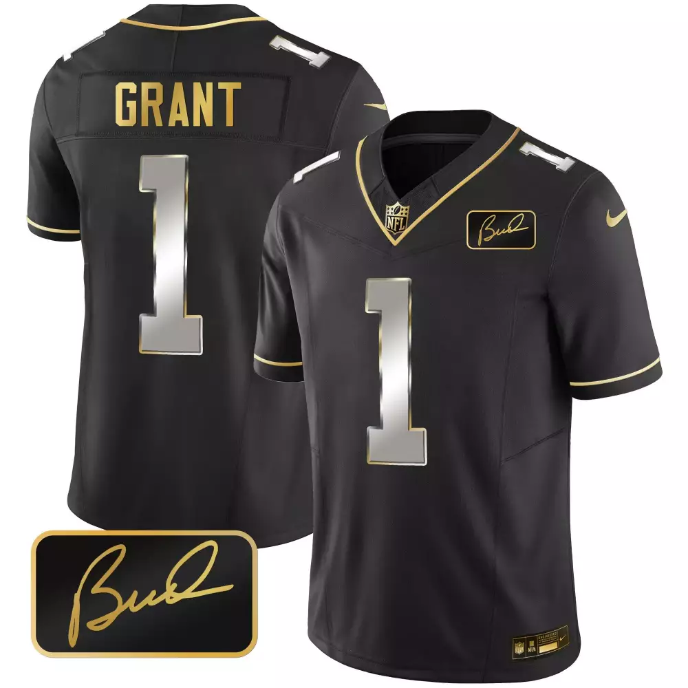 bud grant black gold mens minnesota vikings bud grant patch gold limited jersey v2 all stitched