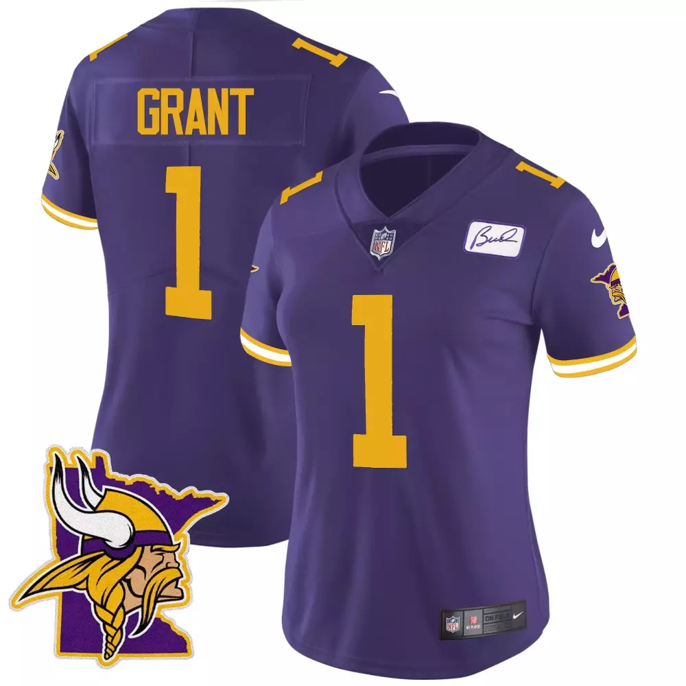 bud grant black mens minnesota vikings bud grant patch classic limited jersey v2 all stitched
