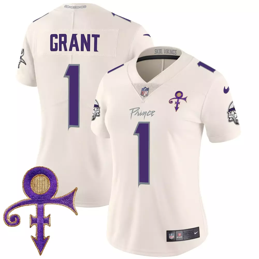 bud grant cream mens vikings 2024 prince vapor limited jersey all stitched