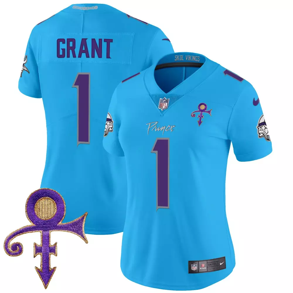 bud grant light blue mens vikings 2024 prince vapor limited jersey v2 all stitched