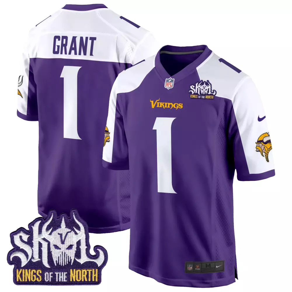 bud grant purple alternate mens minnesota vikings bud grant patch classic limited jersey v4 all stitched