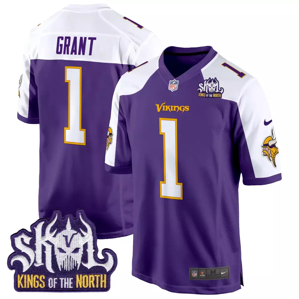 bud grant purple alternate mens minnesota vikings bud grant patch classic limited jersey v4 all stitched