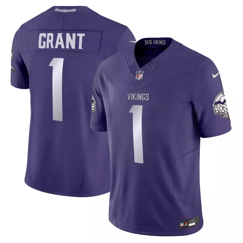 bud grant purple mens 2024 vikings winter warrior vapor limited jersey all stitched