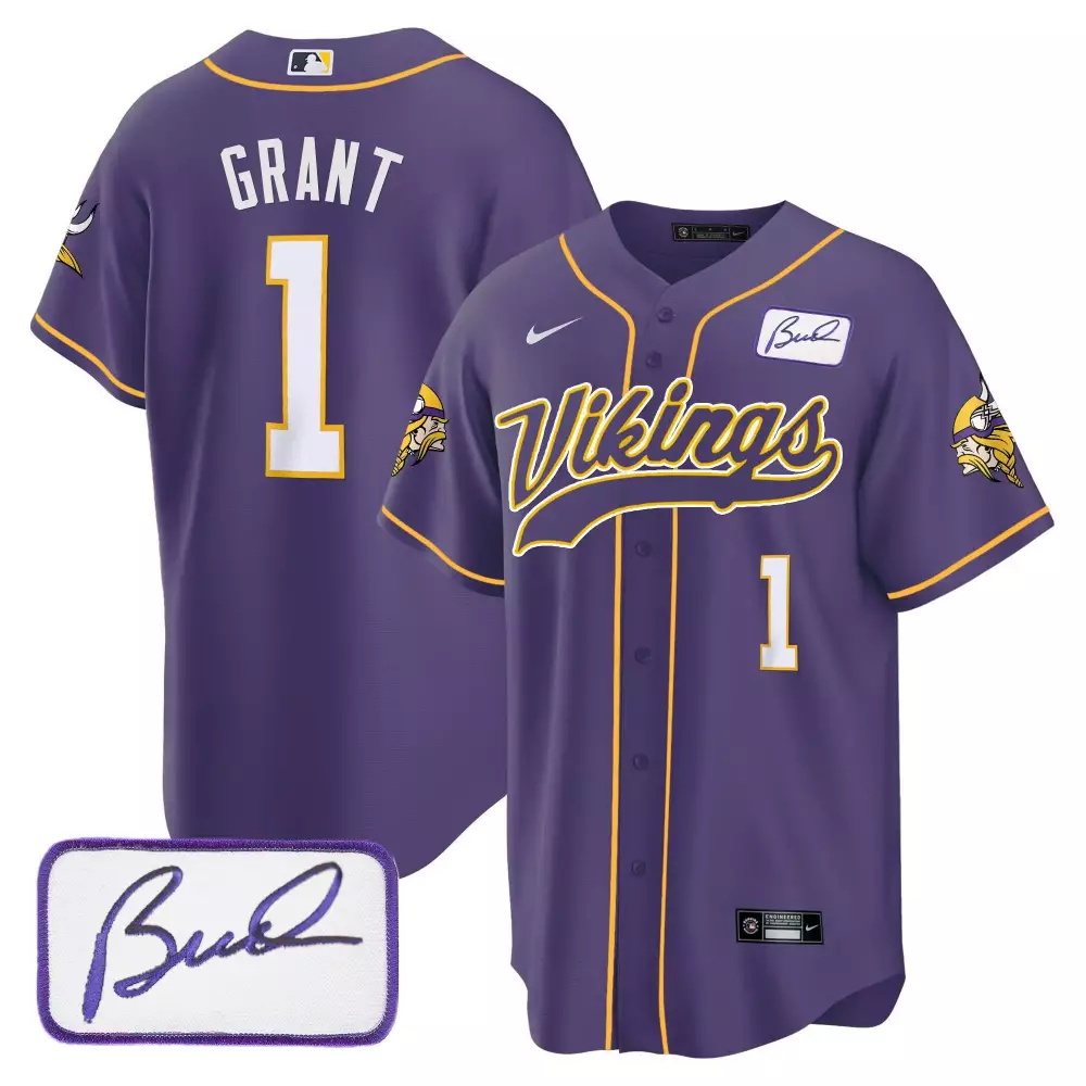 bud grant purple mens minnesota vikings bud grant minnesota patch classic limited jersey all stitched