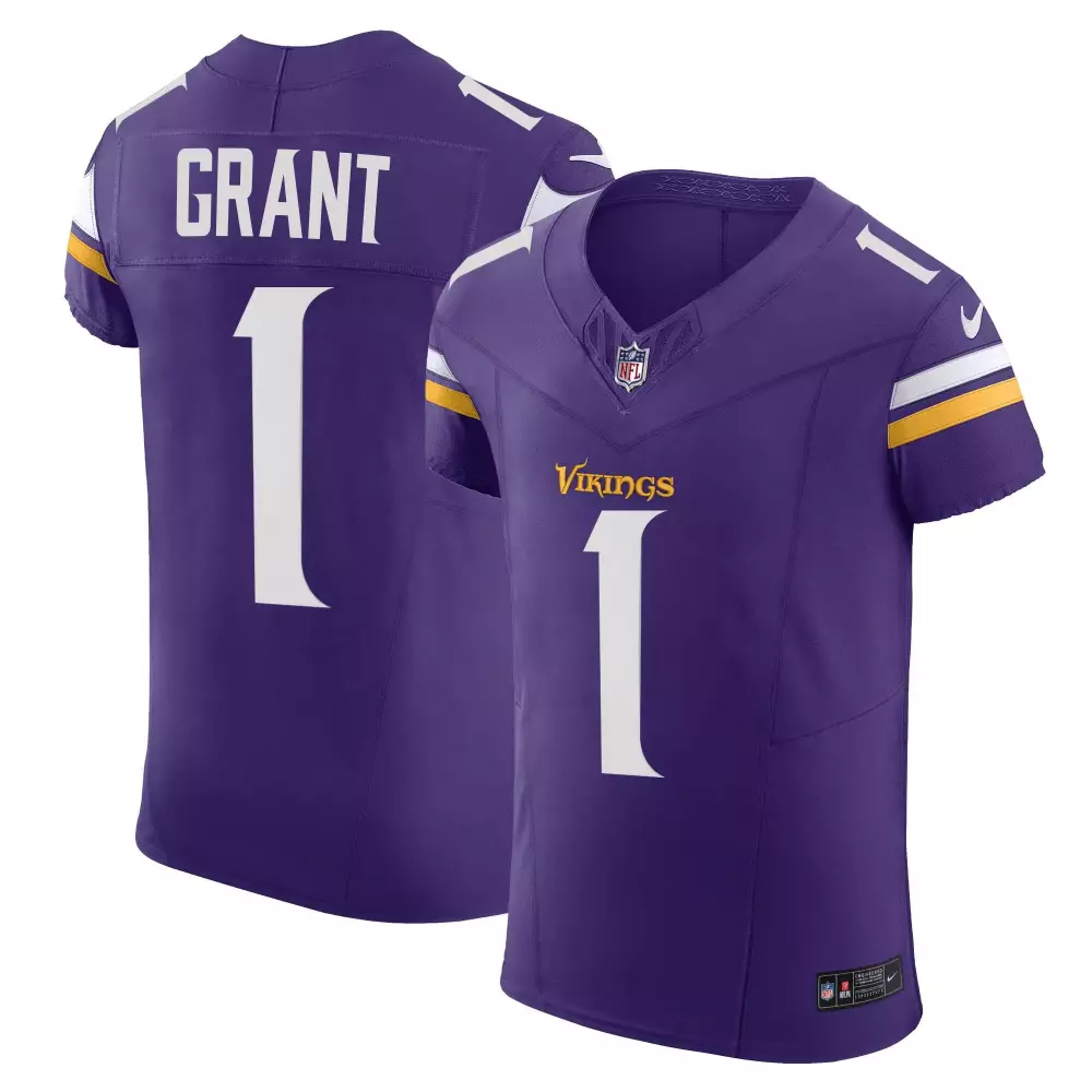 bud grant purple mens minnesota vikings kings of the north patch vapor limited jersey v2 all stitched