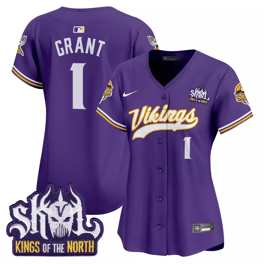 bud grant purple womens minnesota vikings kings of the north patch vapor premier limited jersey all stitched