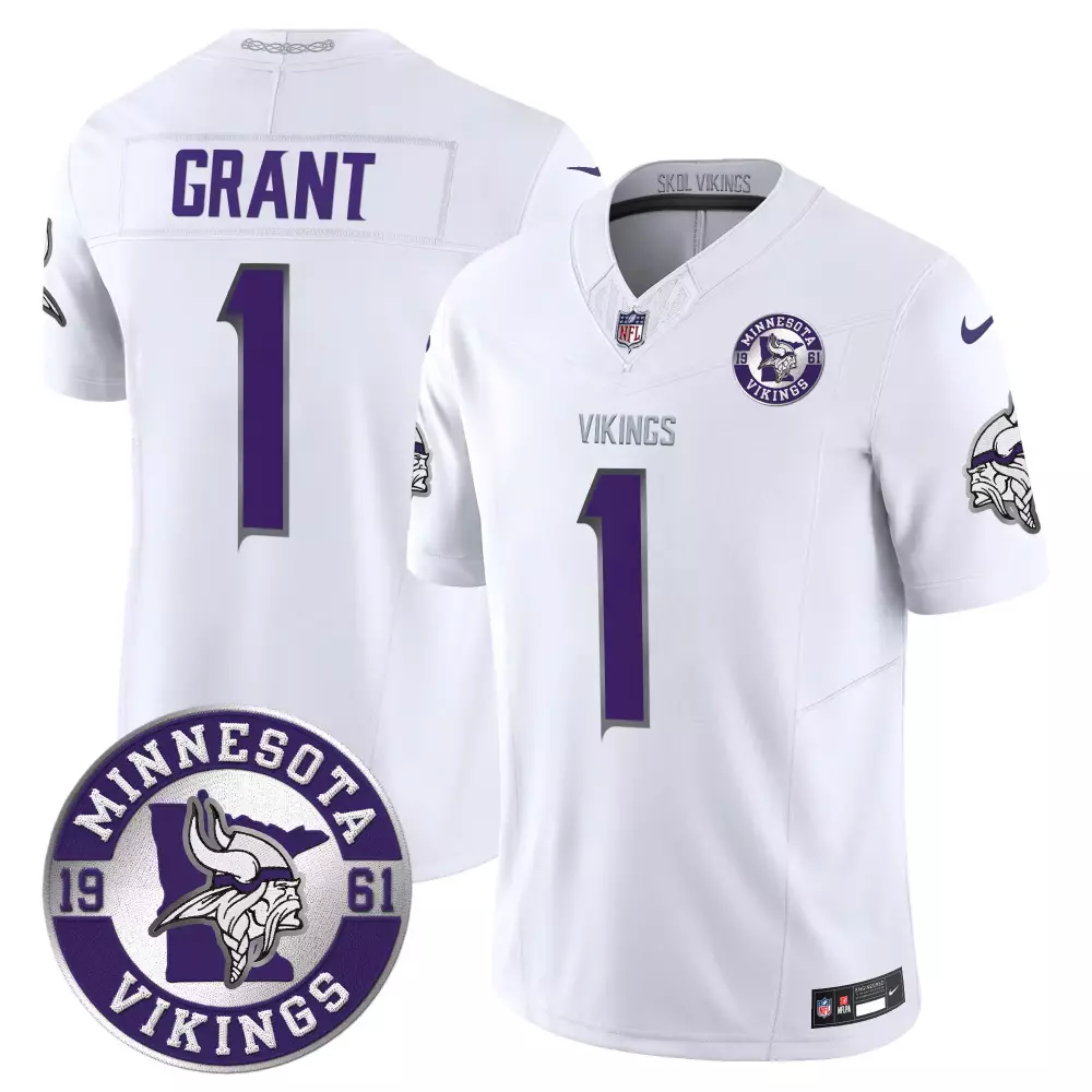bud grant purple womens minnesota vikings kings of the north patch vapor premier limited jersey all stitched