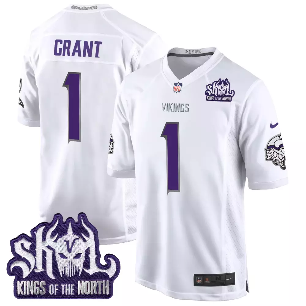 bud grant white limited mens minnesota vikings 2024 winter warrior skol patch game jersey all stitched