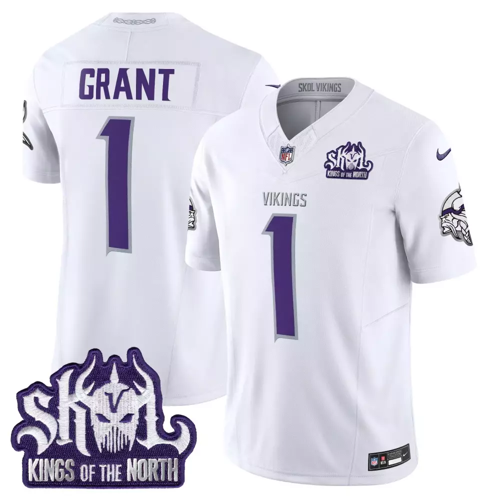 bud grant white limited mens vikings 2024 winter warrior skol patch vapor limited jersey all stitched