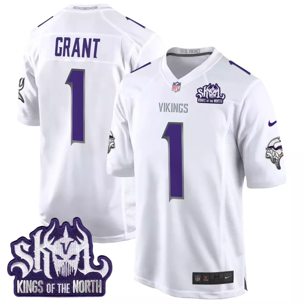 bud grant white womens minnesota vikings kings of the north patch vapor premier limited jersey all stitched