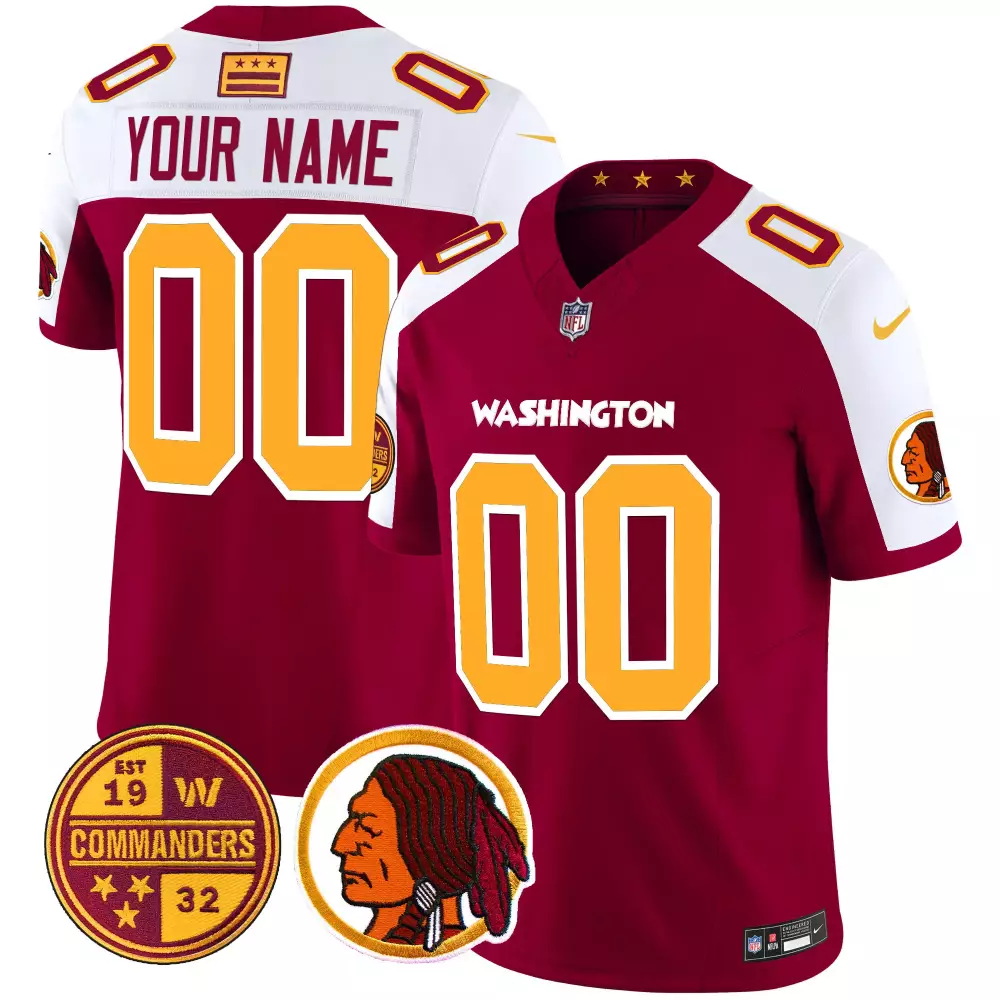 burgundy alternate men washington half washington redskins washington commanders vapor limited custom jersey all stitche