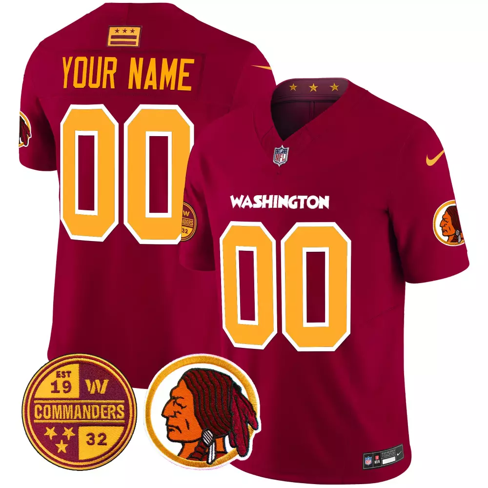 burgundy men washington half washington redskins washington commanders vapor limited custom jersey all stitched