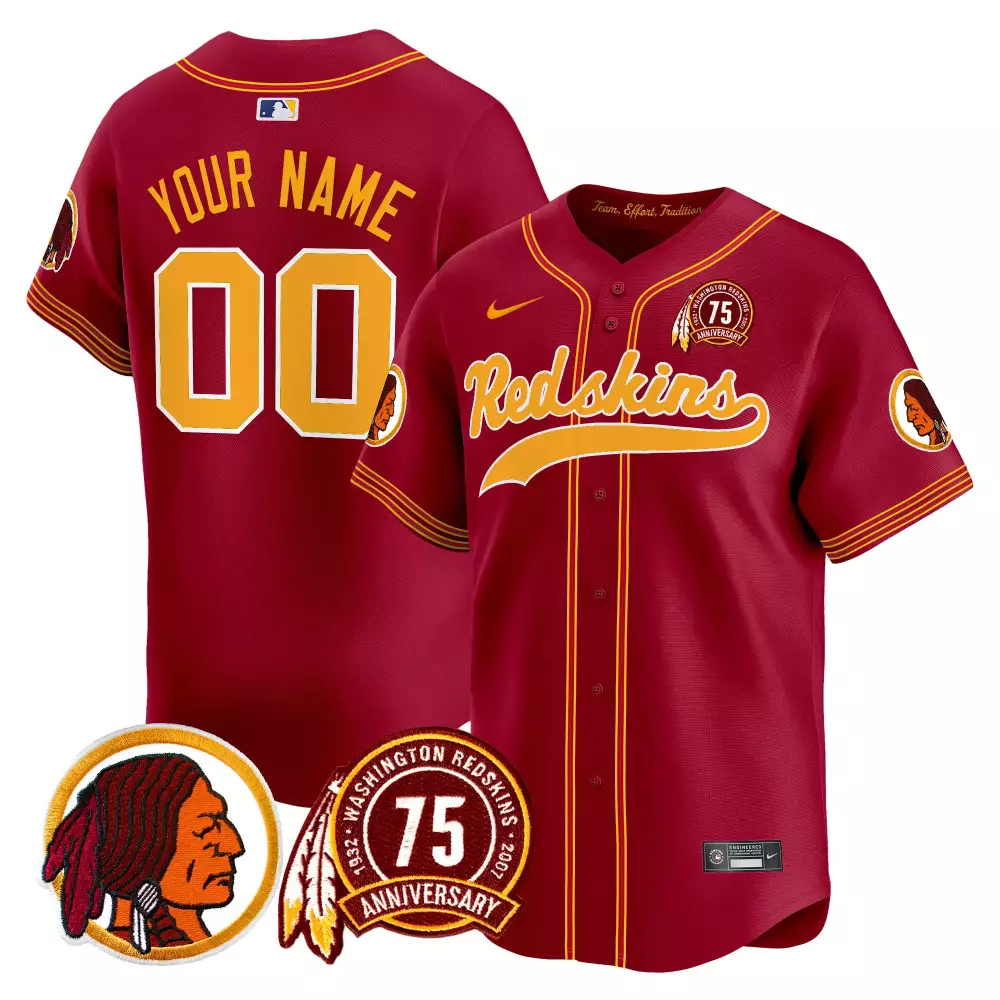 burgundy men washington redskins 75th patch throwback vapor premier limited custom jersey all stitched