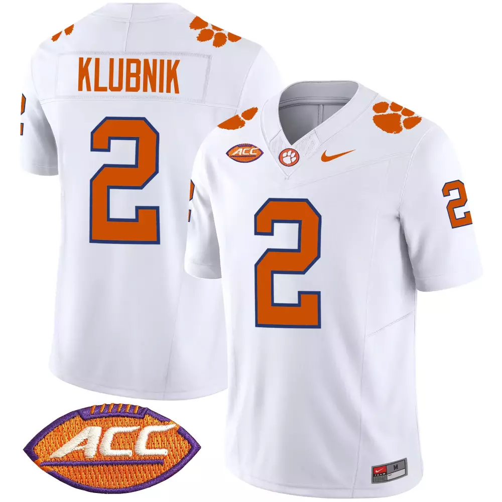 cade klubnik orange sleeves mens clemson tigers vapor limited jersey all stitched
