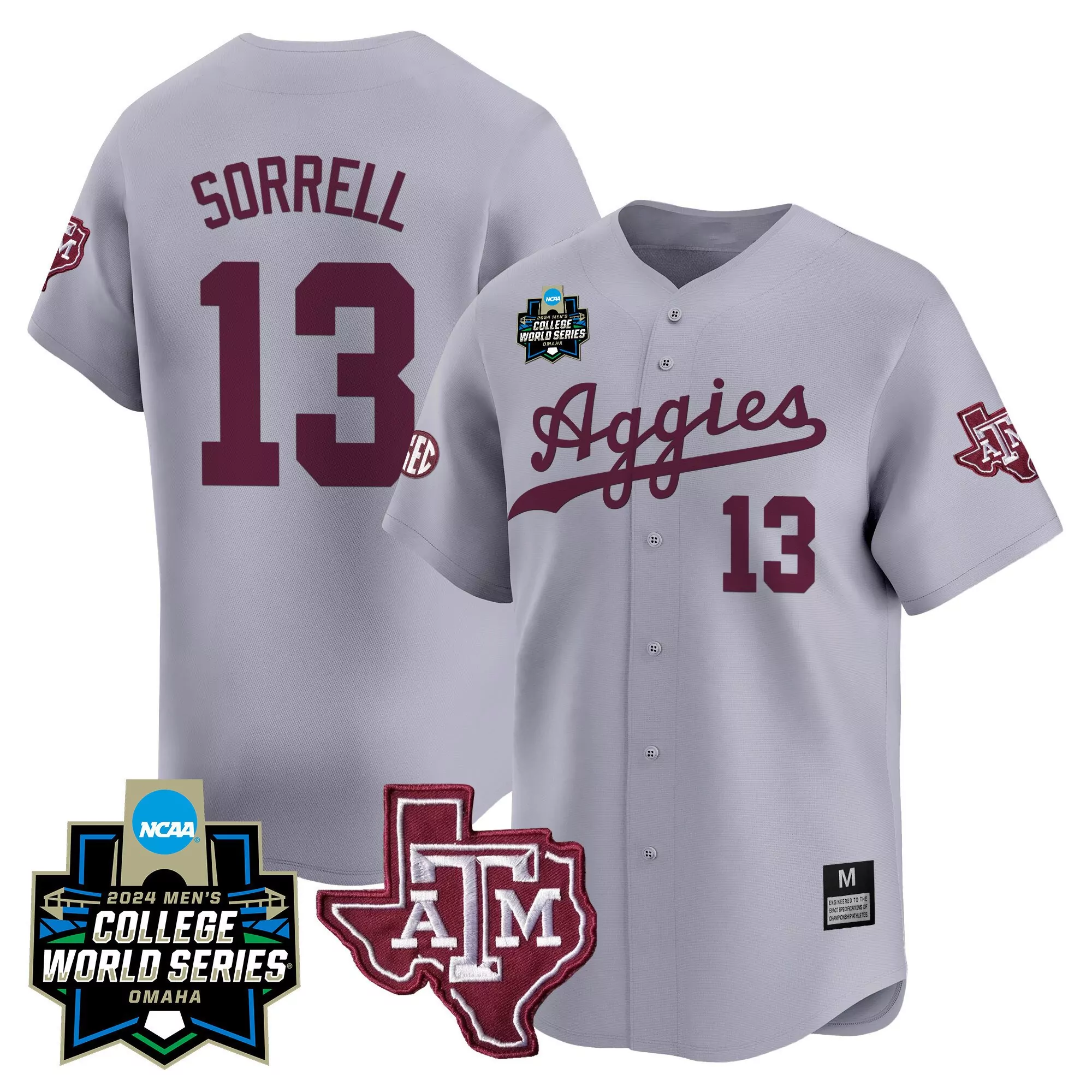 caden sorrell black gold womens texas am aggies 2024 college world series vapor premier limited jersey all stitched