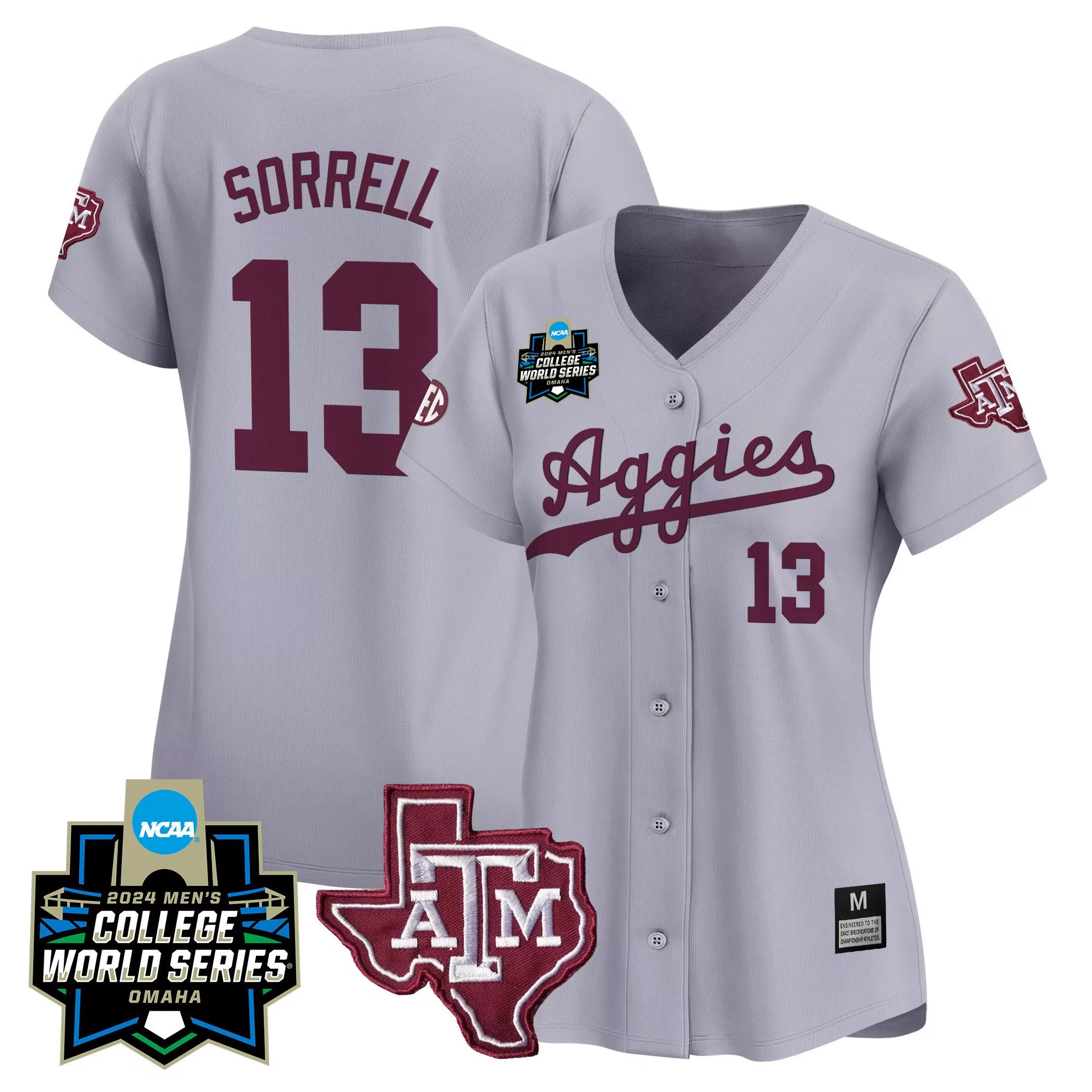 caden sorrell black gold womens texas am aggies 2024 college world series vapor premier limited jersey all stitched