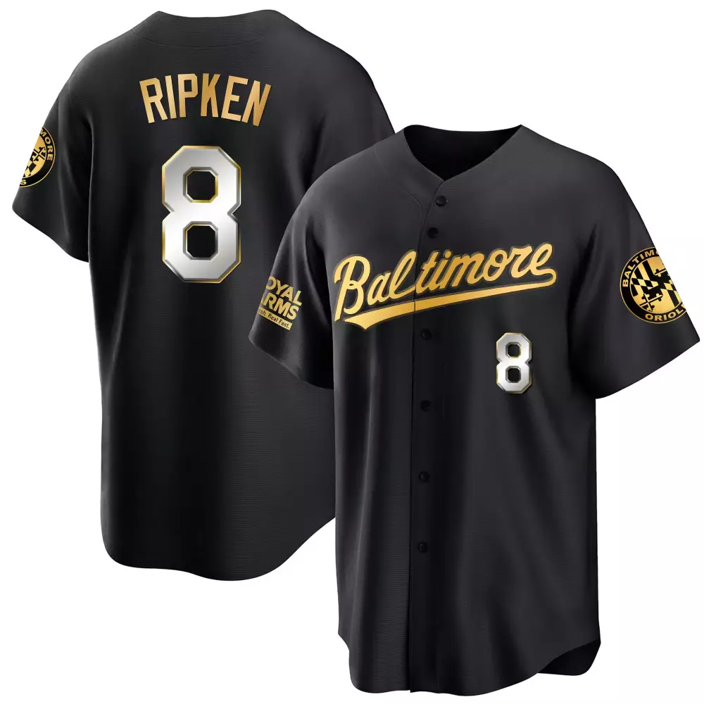 cal ripken black gold womens baltimore orioles camden yards 30th anniversary patch vapor premier limited jersey all stit