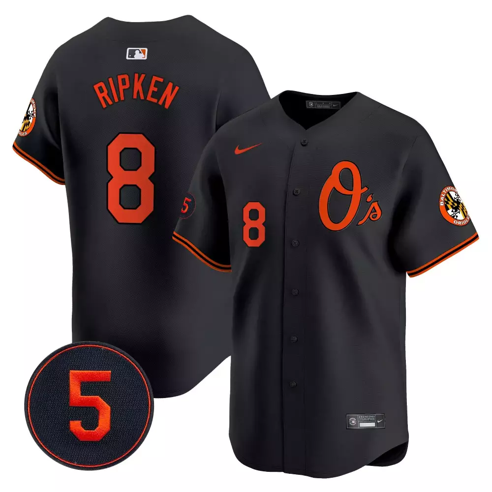 cal ripken black men s baltimore orioles city light vapor premier limited jersey all stitched