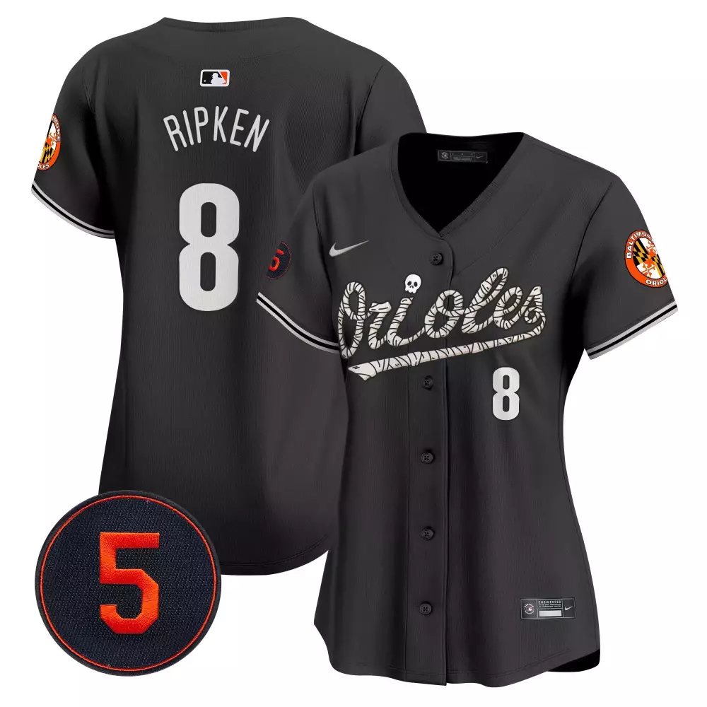 cal ripken black women s baltimore orioles halloween vapor premier limited jersey all stitched