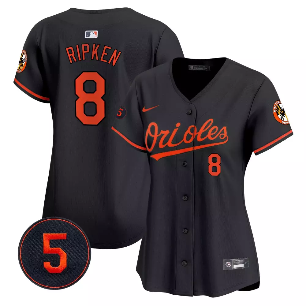 cal ripken black womens baltimore orioles robinson patch vapor premier limited jersey all stitched