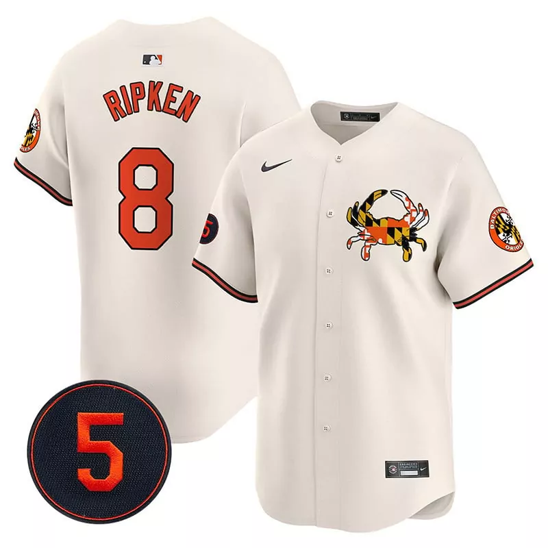 cal ripken cream men s baltimore orioles robinson patch vapor premier limited jersey v3 all stitched