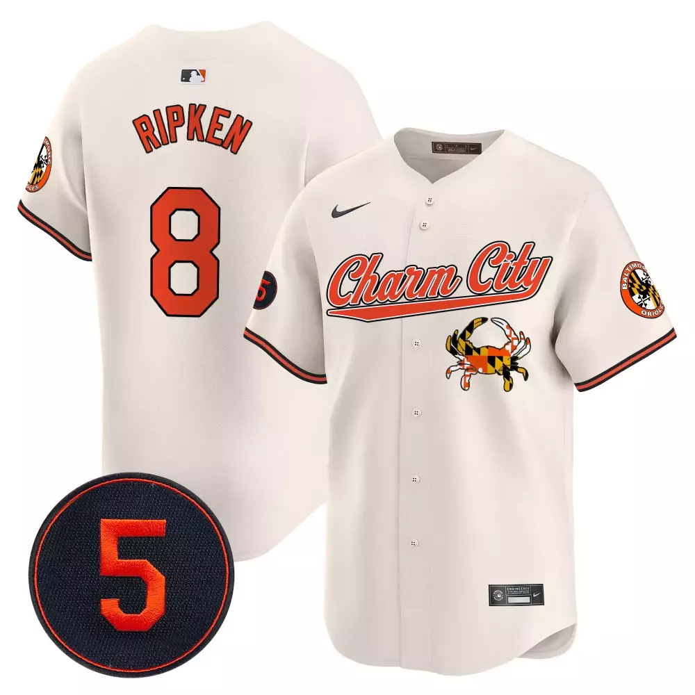 cal ripken cream men s baltimore orioles robinson patch vapor premier limited jersey v8 all stitched