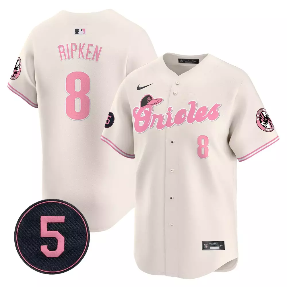 cal ripken cream unisex baltimore orioles pastel style robinson patch vapor premier limited jersey all stitched