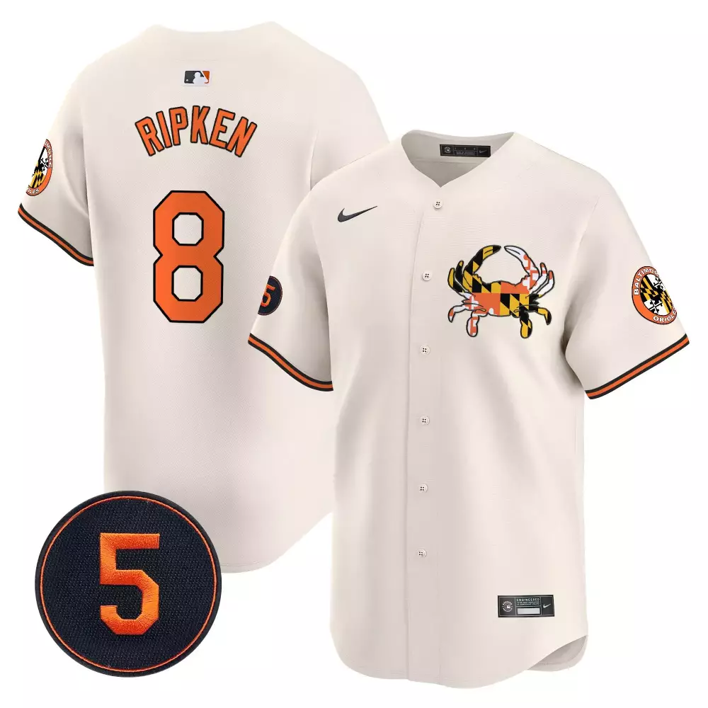cal ripken cream unisex baltimore orioles pastel style robinson patch vapor premier limited jersey all stitched