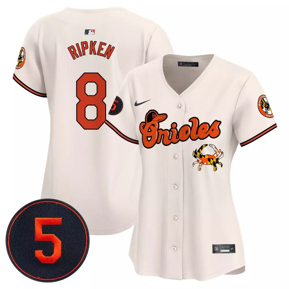cal ripken cream women s baltimore orioles robinson patch vapor premier limited jersey v3 all stitched