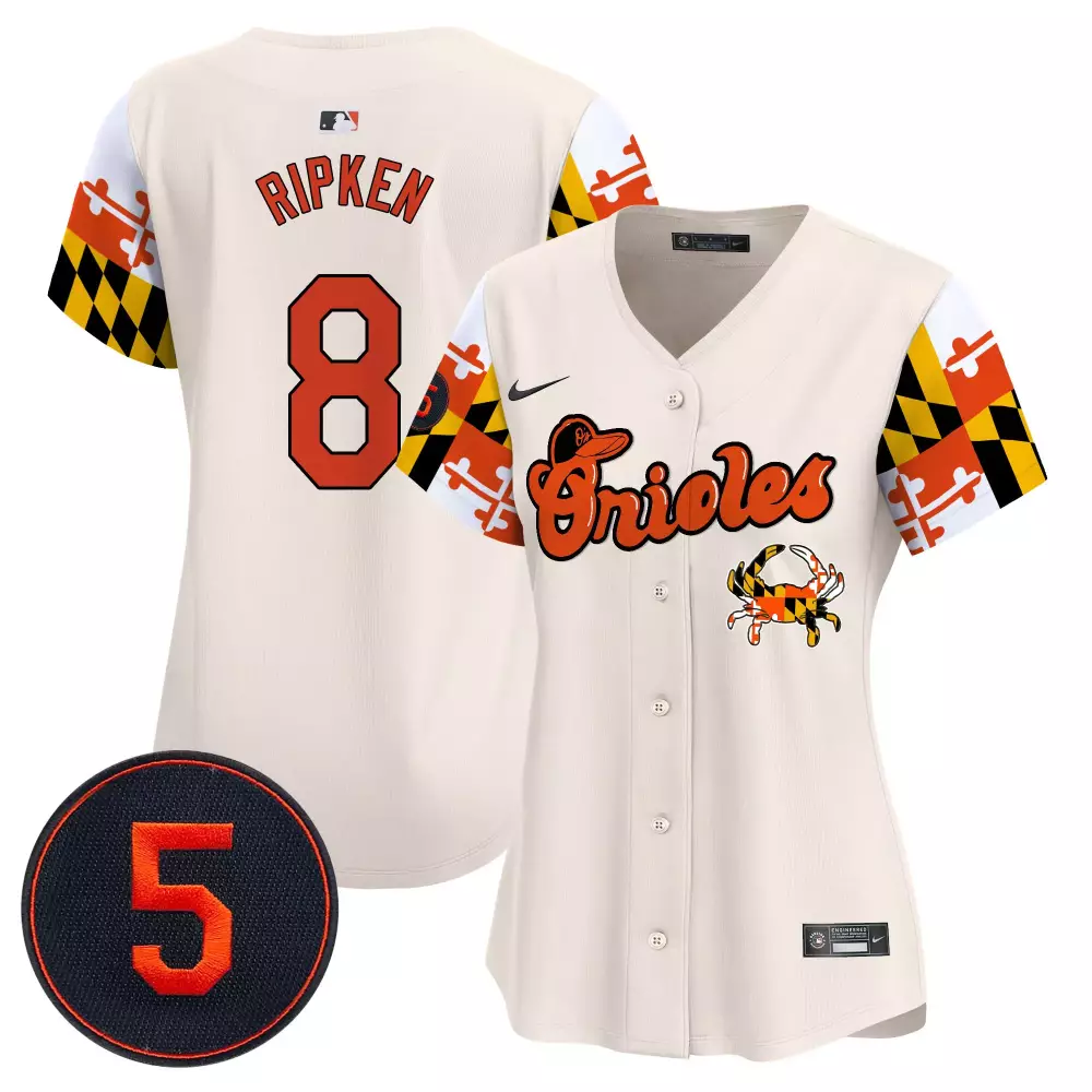 cal ripken cream women s baltimore orioles robinson patch vapor premier limited jersey v3 all stitched