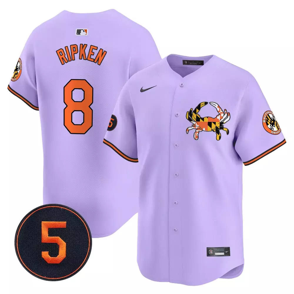 cal ripken light pink unisex baltimore orioles robinson patch vapor premier limited jersey v3 all stitched