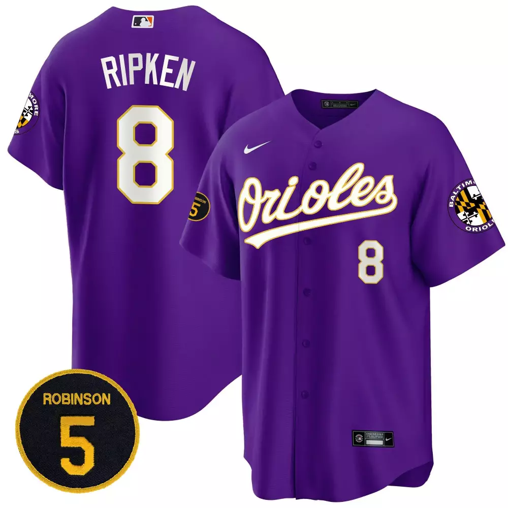 cal ripken light pink unisex baltimore orioles robinson patch vapor premier limited jersey v3 all stitched