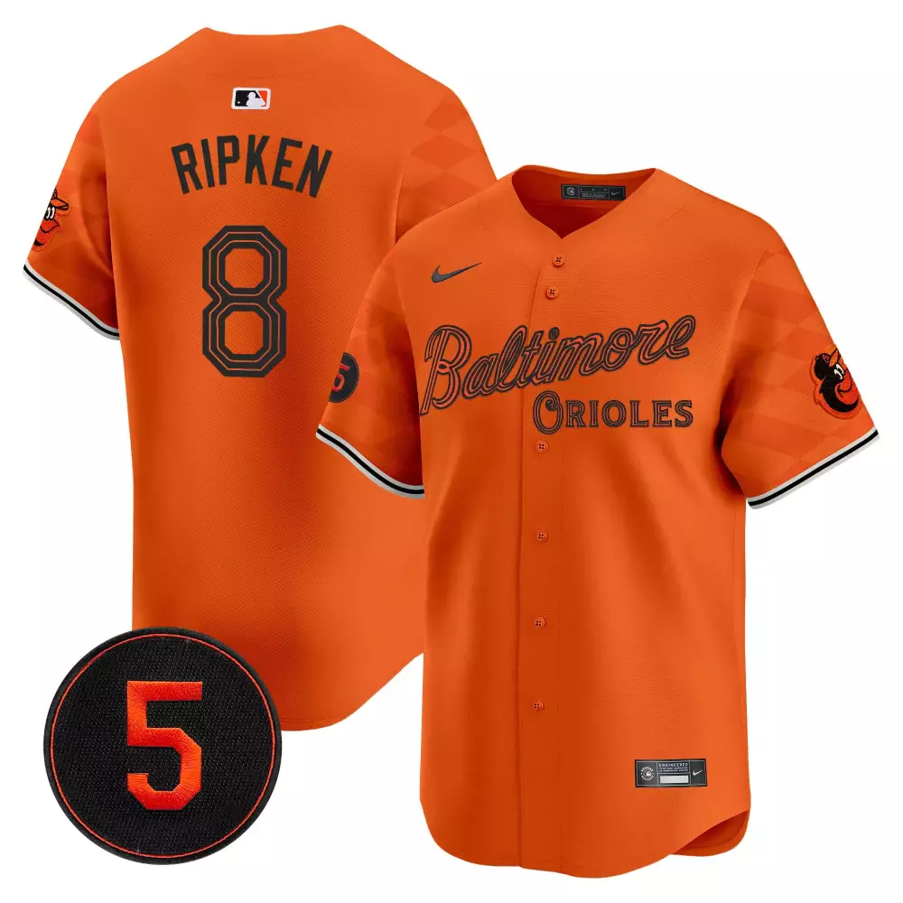 cal ripken light pink unisex baltimore orioles robinson patch vapor premier limited jersey v3 all stitched