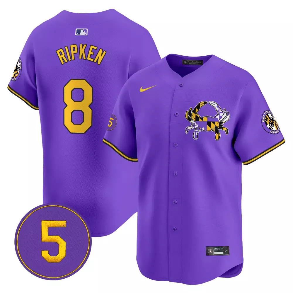 cal ripken purple men s baltimore orioles halloween vapor premier limited jersey all stitched