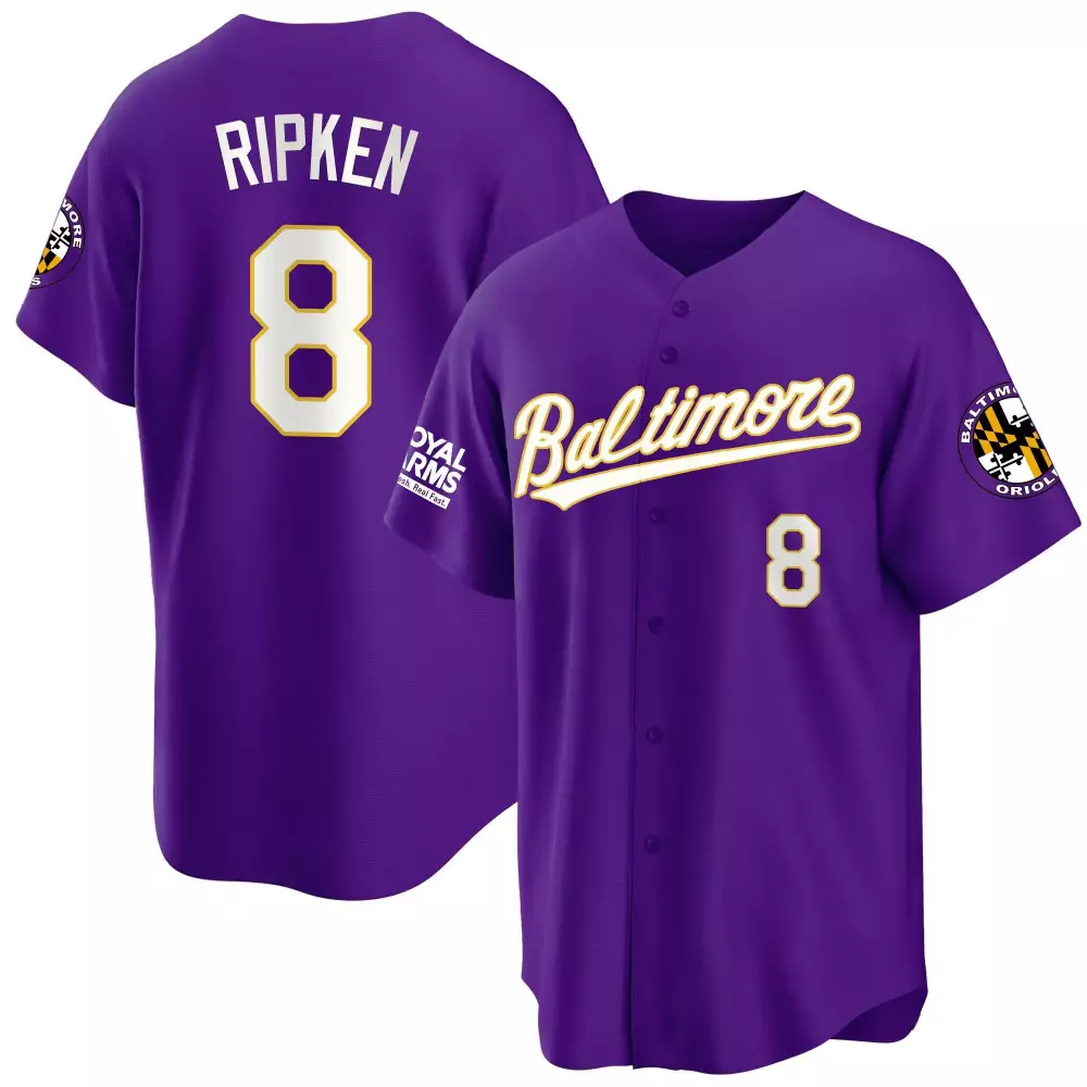 cal ripken purple men s baltimore orioles halloween vapor premier limited jersey all stitched