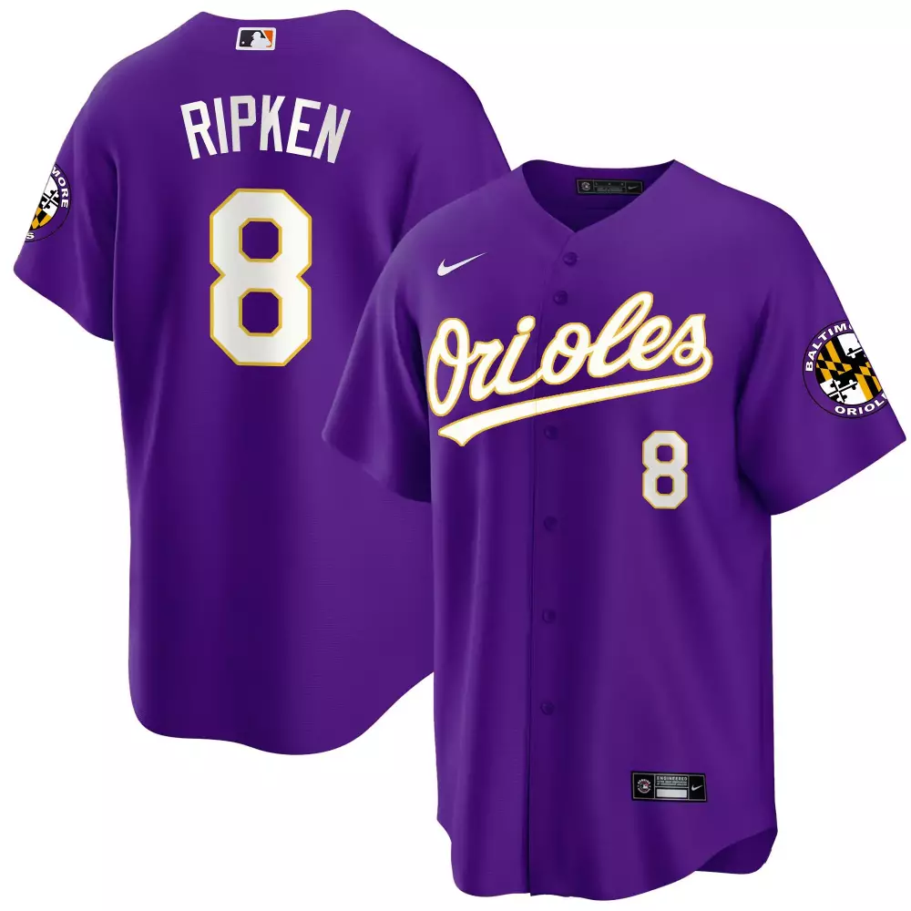cal ripken purple men s baltimore orioles halloween vapor premier limited jersey all stitched