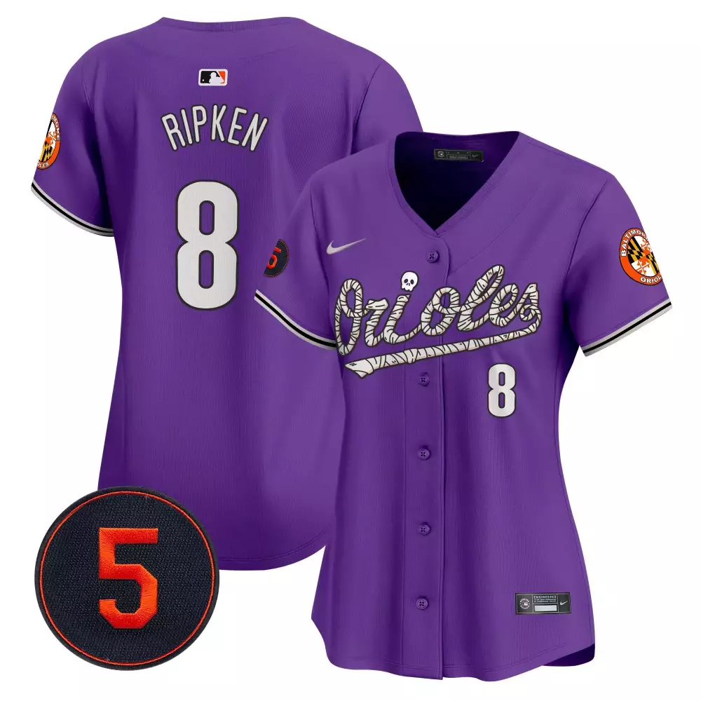 cal ripken purple women s baltimore orioles halloween vapor premier limited jersey all stitched