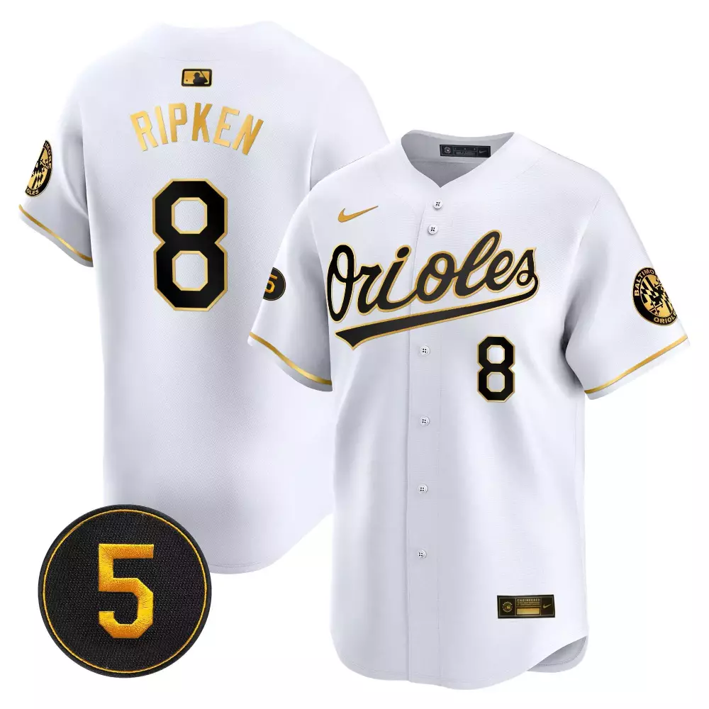 cal ripken white gold mens baltimore orioles robinson patch vapor premier limited jersey all stitched