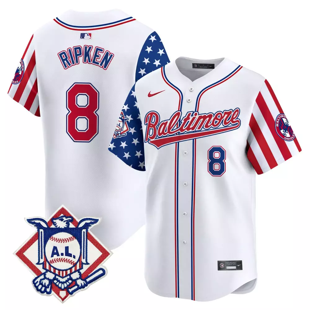 Cal Ripken 2024 Fourth of July Vapor Premier Jersey | White Limited Stitched Edition | Fan Gear for Men, Women & Youth