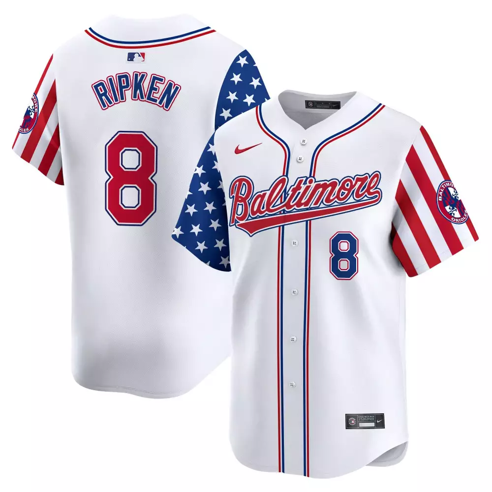 cal ripken white limited mens baltimore orioles 2024 independence day vapor premier limited jersey all stitched