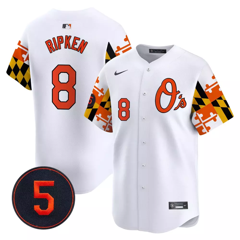 cal ripken white men s baltimore orioles robinson patch vapor premier limited jersey v4 all stitched