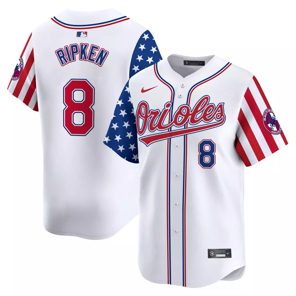 cal ripken white mens baltimore orioles 2024 independence day vapor premier limited jersey all stitched