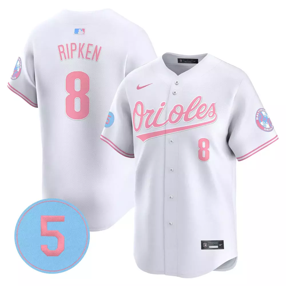 cal ripken white mens baltimore orioles robinson patch cool base jersey all stitched