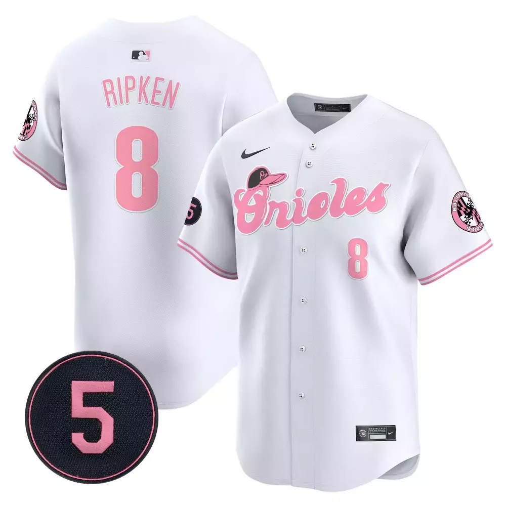 cal ripken white mens baltimore orioles robinson patch cool base jersey all stitched