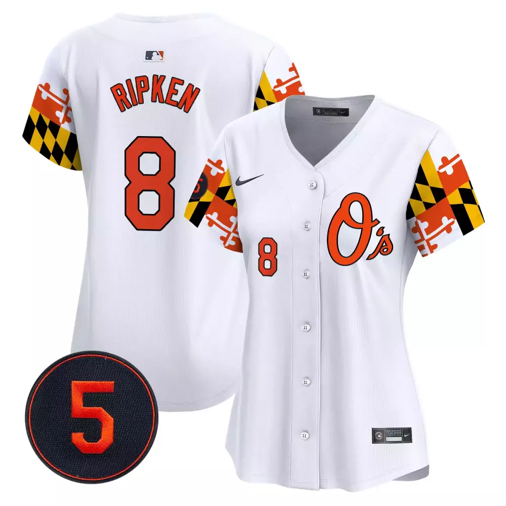cal ripken white women s baltimore orioles bubblegum pink robinson patch vapor premier limited jersey all stitched