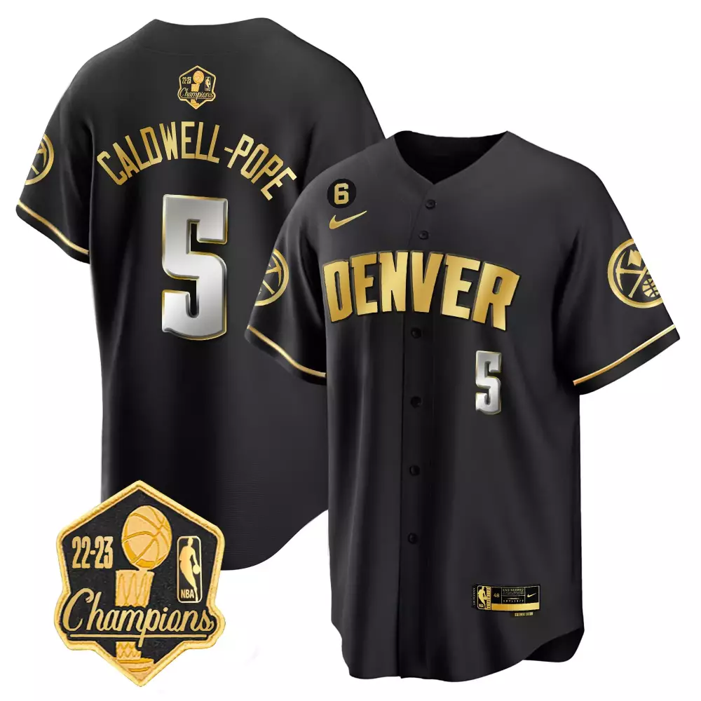 caldwellpope black limited mens denver nuggets 2023 champions limited patch cool base jersey all stitched