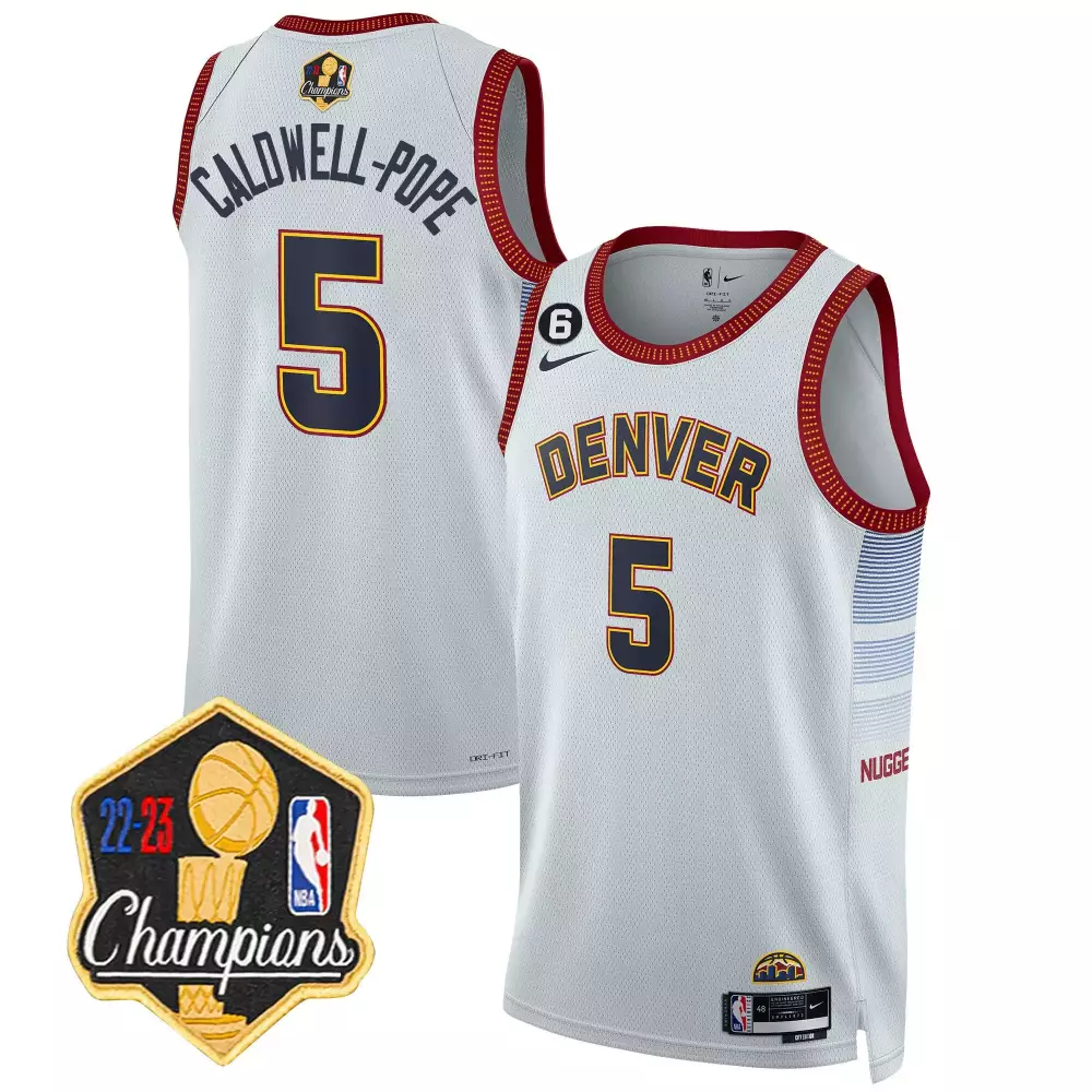 caldwellpope city mens denver nuggets 2023 champions limited patch jersey all stitched