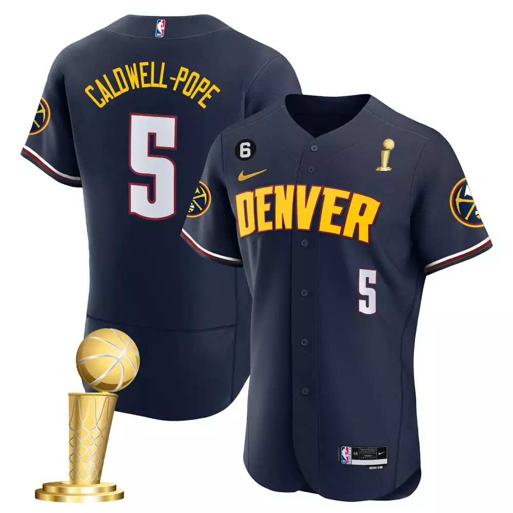 caldwellpope icon mens denver nuggets 2023 champions flex base jersey all stitched