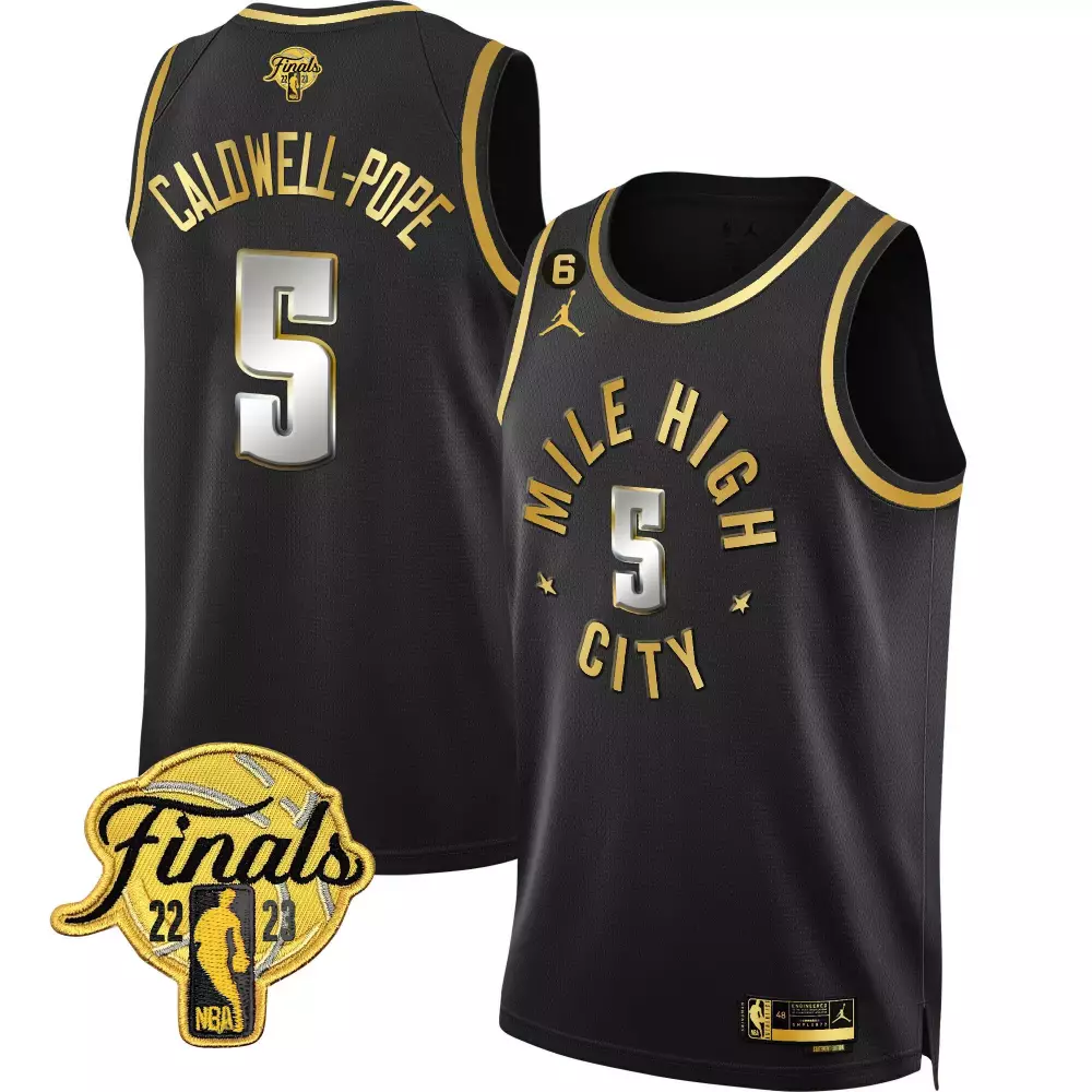 caldwellpope statement limited mens denver nuggets 2023 finals patch gold jersey all stitched